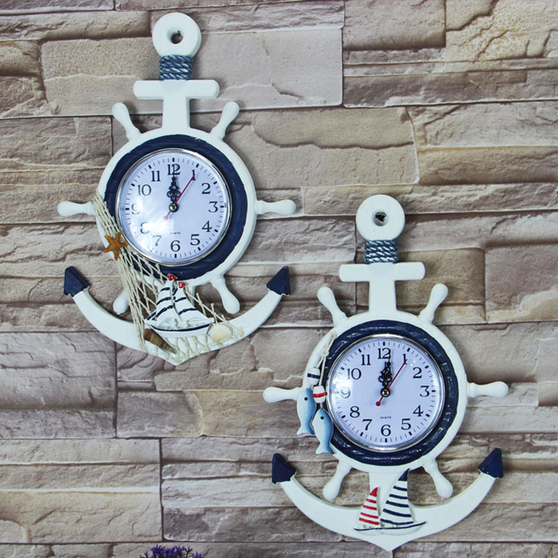 Home decoration Mediterranean Sea sailing wall clock