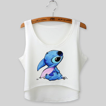 Stitch Printed 2016 Summer Style font b Women b font Crop font b Tops b font