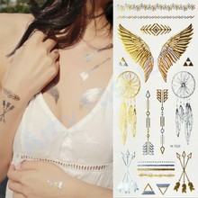 1Pcs Body Paint makeup gold tattoo flash tattoos temporary tattoo makeup metalic tatto body bronzer maquillaje face paint