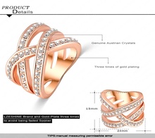 2015 Fashion Summer Jewelry Punk Ring 18K Rose Gold Platinum Plated Austrian Crystals Women Rings Jewelry