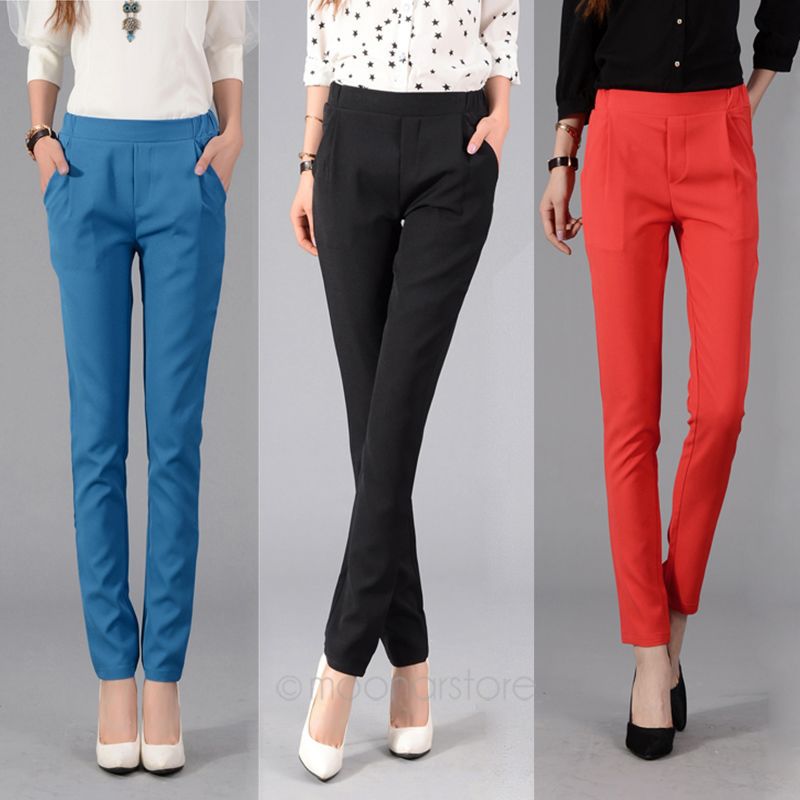 2014 Women Casual Pants Ladies Candy Color Slim Pencil Pants Womens Trousers Skinny Pants XE3213 M2