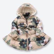 New Kids Winter Jackets for Girls Casual Hooded Zipper Outerwear Girls Coat Cotton Padded Printed Kids Children Clothes 2-9 Yrs