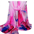 Newly Design Fashion New Lady Women s Leaf Plant Printed Long Soft Wrap Lady Shawl Chiffon