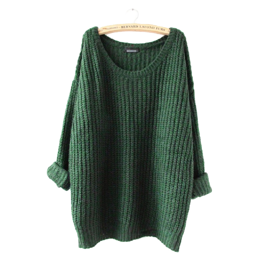 On Sale Super loose women sweaters and pullovers flag wool jumper batwing sleeve Loose shrug Thicker