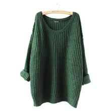 On Sale Super-loose women sweaters and pullovers flag wool jumper batwing sleeve Loose shrug Thicker section Union Jack bat