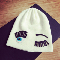 Elina 2015 woman eyes knitted beanie hat cap chapeu feminino gorros de lana touca casquette cappelli bonnets en laine neff