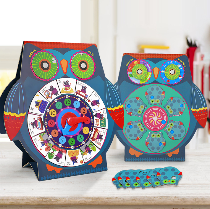 Time Management Table Animal Calendar Clock with Time Management Table Animal Calendar Clock with