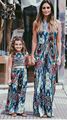 2017 summer family matching clothes floral print bohemian matching mother daughter dresses outfits family look clothes