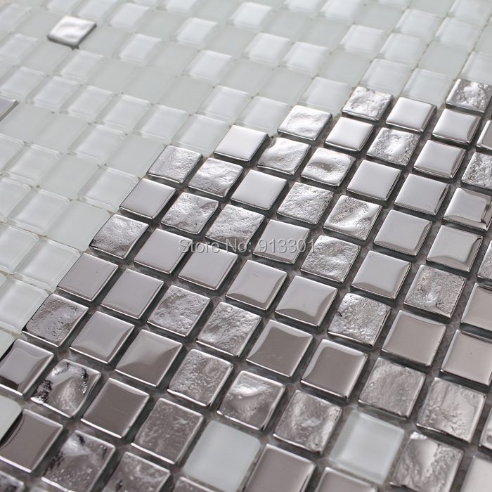 crystal glass tile silver kitchen backsplash cheap 3d wall