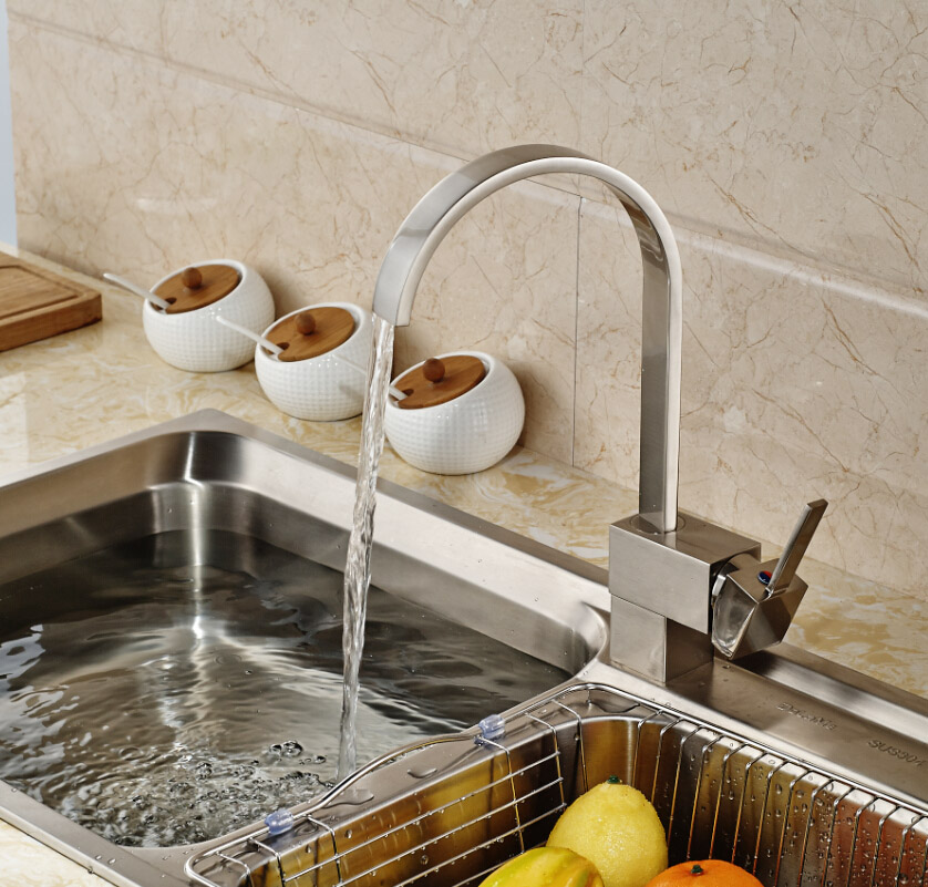 Factory Direct Sale Sink Mixer Taps Single Hole Hot & Cold Kitchen Faucets Brushed Nickel Factory Direct Sale Sink Mixer Taps Single Hole Hot & Cold Kitchen Faucets Brushed Nickel