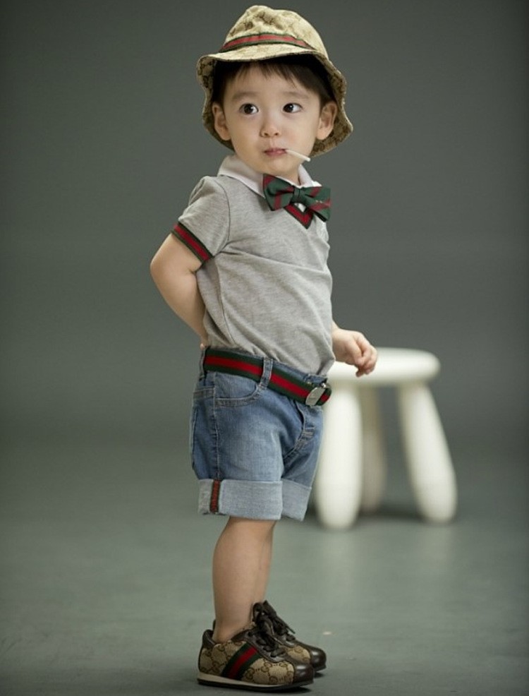 Free Letty baby summer Children baby boys clothing sets kids clothes cotton gentleman bow tie T
