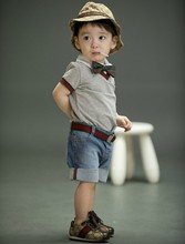 Free Letty baby summer Children baby boys clothing sets kids clothes cotton gentleman bow tie T