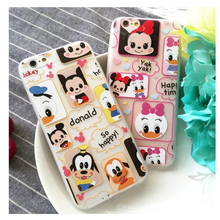 For IPhone 6s Plus Hot Popular Kitty& Mickey Soft TPU Case Back Cartoon Protective Mobile Phone Cover Skin for IPhone 6/6S
