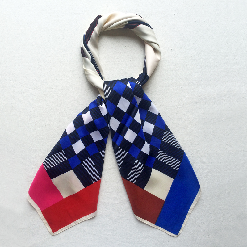 100x100 Plaid Men Square Scarf Women font b Tartan b font Scarves Pure Silk Foulard Classical