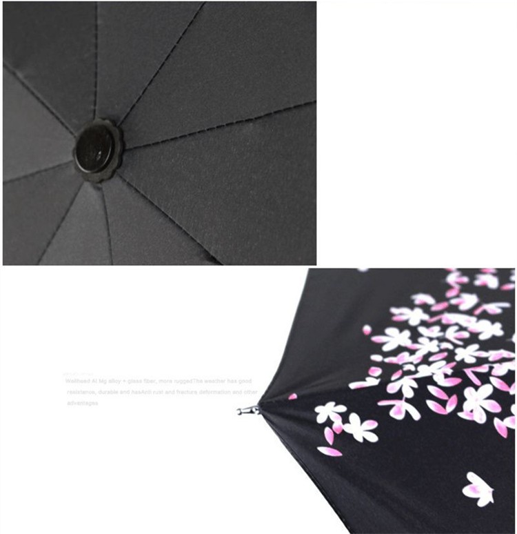 Creative Sakura Girls Folding Umbrella Sunscreen Vinyl blue black sunshade women\'s umbrella Japanese umbrella HI03 (8)