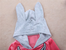 1 Sets retail 2015 Spring Autumn baby set cartoon rabbit velvet set twinset long sleeve set