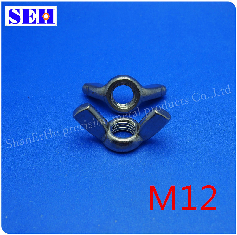 50pcs/lot 304 Stainless Steel Metric Thread M12 Nuts Butterfly Nuts
