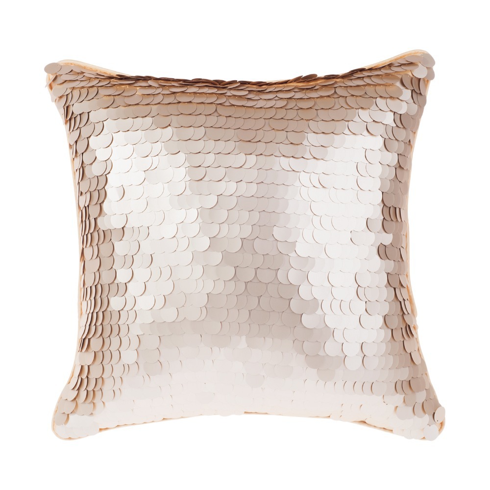 Yellow Golden Decorative Throw Pillows Chair Pillow Cushion Cover 40X40 cm paillette embroider ...