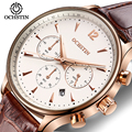 High grade Multi function Fashion Casual Watches Men Luxury Brand Genuine Leather Waterproof Quartz Watch Canlendar