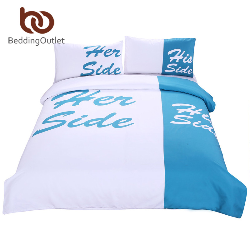 BeddingOutlet Teal Bedding His Side & Her Side Bedspreads Bed Cover 3Pcs Queen King parure de lit adulte Limited
