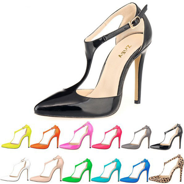 bright pointed heels