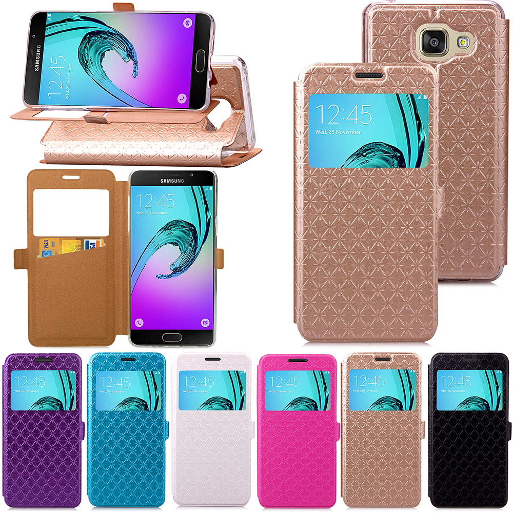 For Samsung Galaxy A3 2016 A310 Case Ling font b plaid b font Style Flip Leather