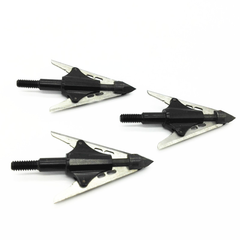3PCS compound bow hunting arrow broadhead rotary arrow tip expandable blades 2 sharpest broadheads RJ021