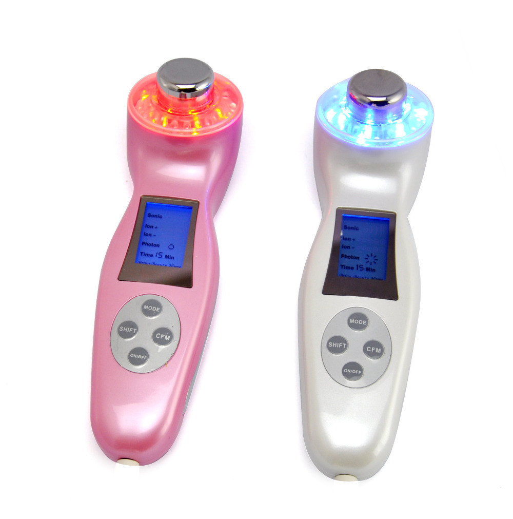 Фотография 3 Colors Led Light Photon Therapy Microcurrent Face Lift Spa Skin Rejuvenation Ultrasound 3MHZ Rechargeable Type