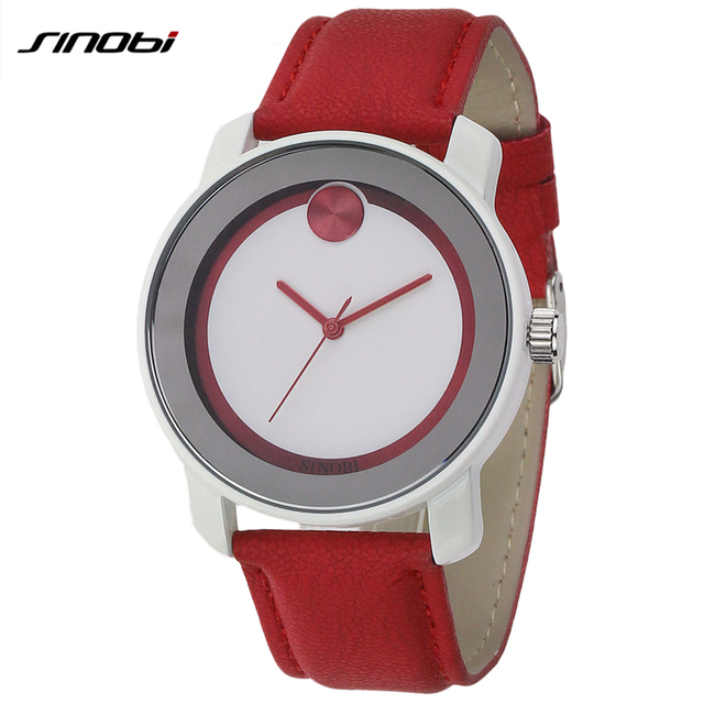 Zegarek damski SINOBI casualowy minimalistyczny czerwony