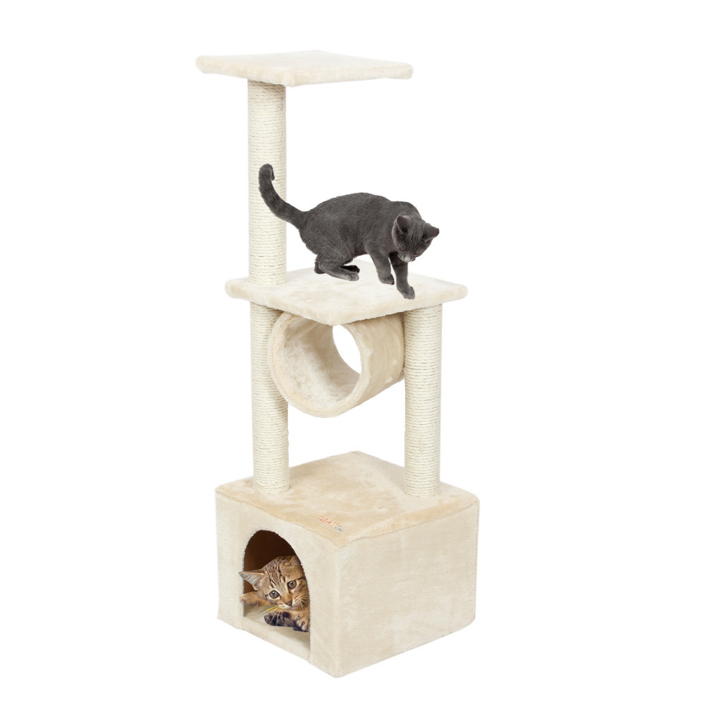 Domestic Delivery Cat Toy Scratching Wood Climbing Tree Cat Jumping Toy with Ladder Climbing Frame Cat Furniture Scratching Post