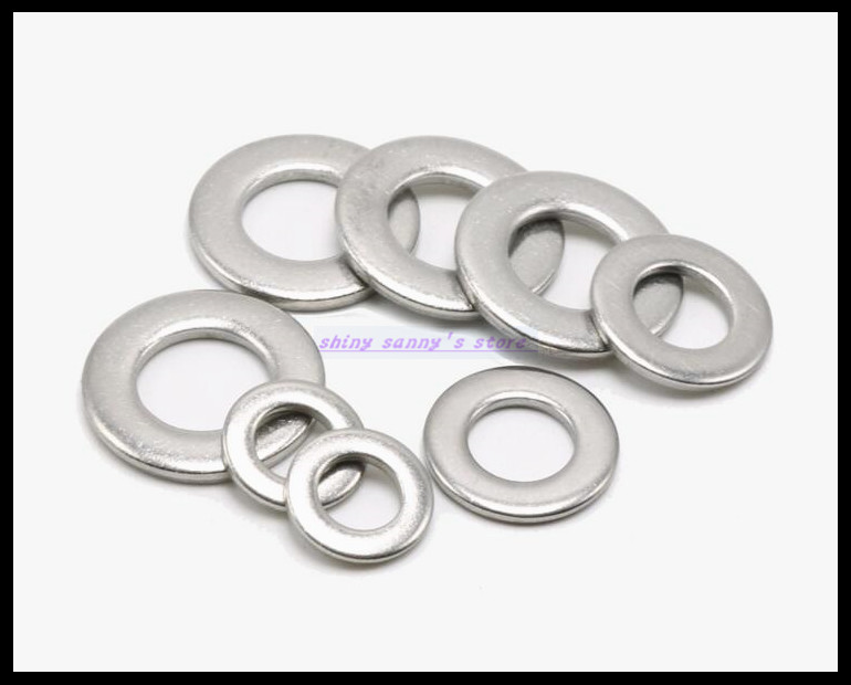 Inner Dia: M24x44x4 5Pcs WSHR-07360 M1.6/M2/M2.5/M3/M4-M27 GB97 DIN125 Flat Washer 304 Stainless Steel Metal Gasket Plain Washers 