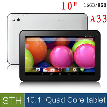 Самый дешевый планшет 10 дюймов а33 четырехъядерных процессоров / две камеры планшет pc1GB / 8 ГБ андроид 4.4 WIFI Bluetooth OTG 5500 мАч / 9 или 7 дюймов планшет