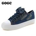 GOGC Canvas Shoes for Women Sneakers Height Increasing Denim Shoes with Bow Women s Shoes Plateform