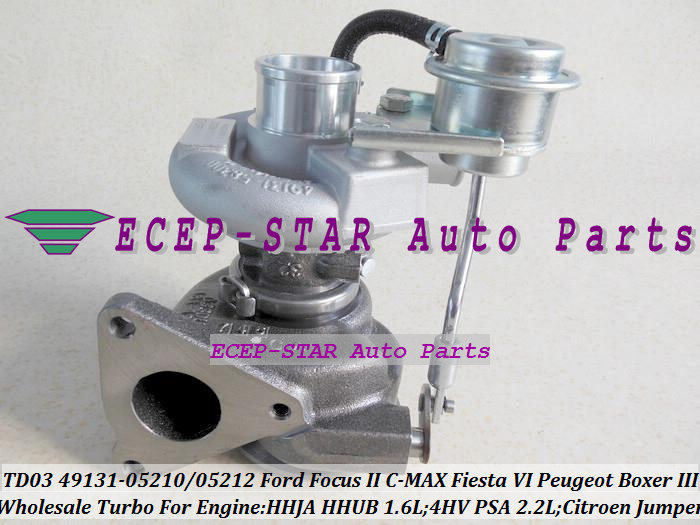 TD03 49131-05210 49131-05212 0375K7 6U3Q6K682AE Turbo Turbocharger For Ford Focus II C-MAX Fiesta VI 1.6L Citroen Jumper Peugeot Boxer III 4HV PSA 2.2L HDI (2)