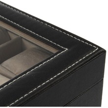 New Arrival PU Leather 10 Slots Wrist Watch Display Box Storage Holder Organizer Case Hot Selling