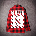 2016 Tyga cool oversized T shirts Tee men hip hop red Tartan Plaid top pyrex white