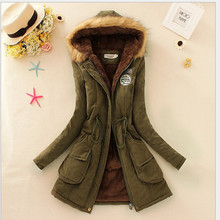 2015 new Winter Womens Parka Casual Outwear Military Hooded Coat Winter Jacket Women Fur Coats Woman Clothes manteau femme J169