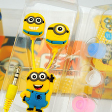 Hot 3 5MM Universal Earphone Headset Despicable Me Minions Small Yellow Man Headphone For MP3 MP4