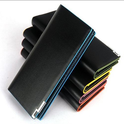 Male long design wallet multi card holder multifunctional male wallet color block lettering lovers wallet