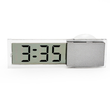2015 HOT NEWCar Electronic Clock Mini Durable Transparent LCD Display Digital with Sucker Glass Car Ornaments #iCarmo