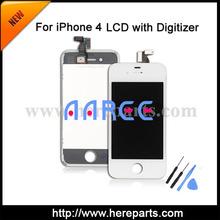 5pcs/set + Free shippig +Tools LCD digitizer with frame for iPhone 4 Replacement White / Black