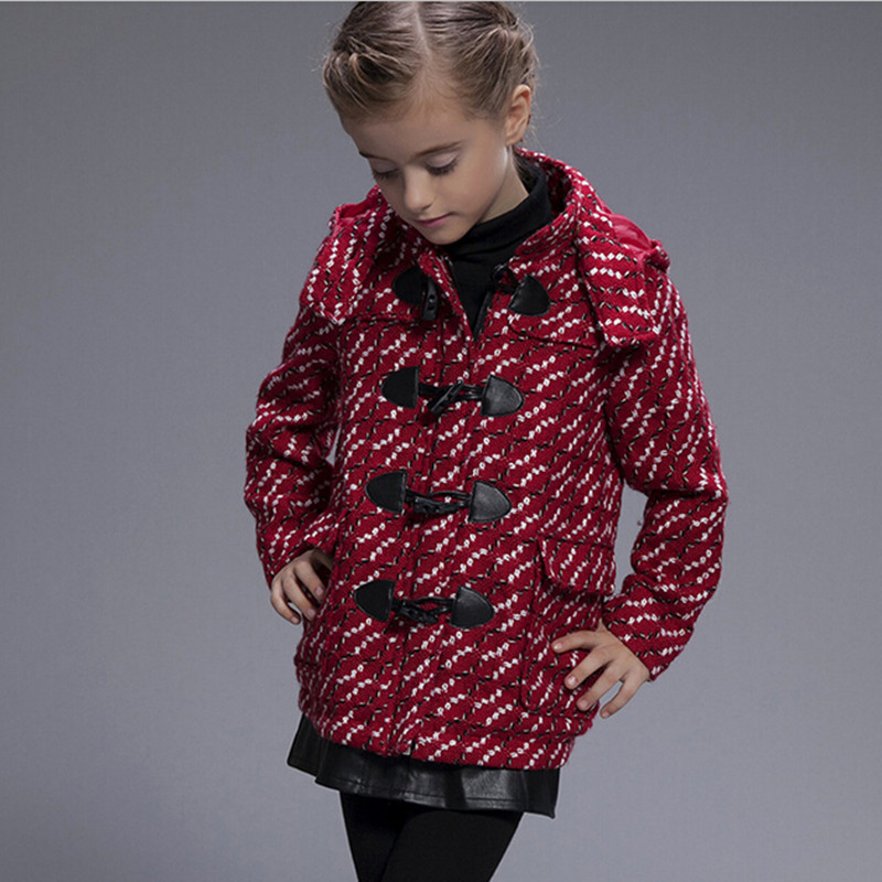 Girls Winter Jackets QualityThickening Jacket for Girl Plaid Hooded Girls Coat baby girl coat Christmas Outwear Children Clothes