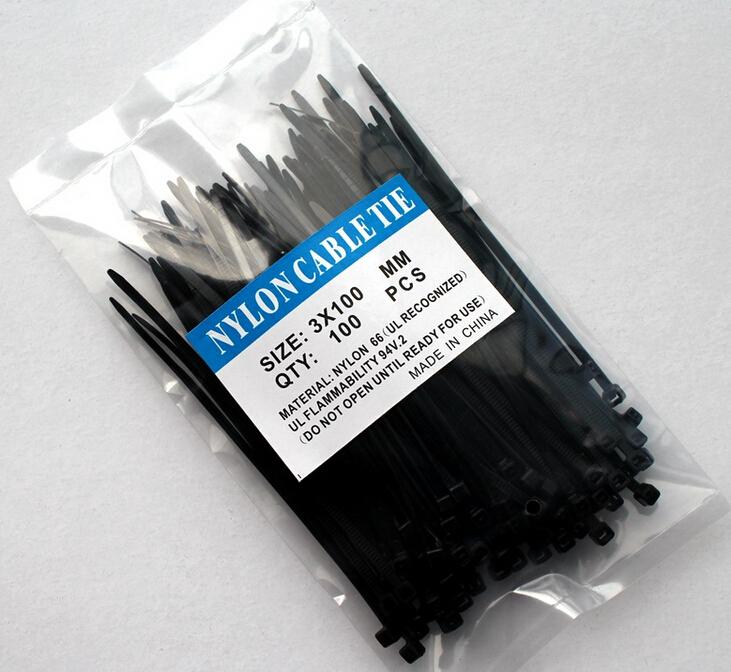 2015 new 100pcs Black 8 3x100mm Network Nylon Plastic Cable Wire Zip Tie Cord Strap
