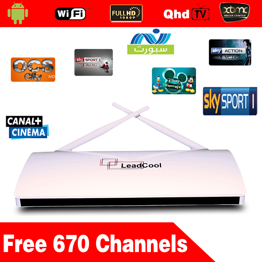 5pcs/Lot Iptv Set Top Box Leadcool Android Box + One Year Qhdtv Iptv Account With 640 Channels Bein Sport Sky Free Porn Video