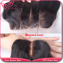 7A 3 5 4 Peruvian Lace Closure Body Wave Virgin Human Hair Closure With Bleached Knots