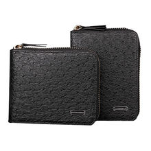 Design Fashion Men Wallets with Zipper High grade PU Leather Ostrich Grain Square Famous Brand Mens