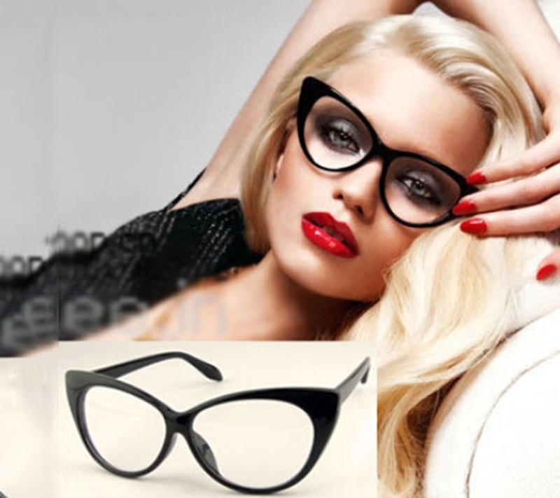 Новый Конструктор Cat Eye Glasses Ретро Мода Черные Женщины Очки Рамка Прозрачные Линзы Винтаж Очки