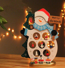 Free Shipping XMAS Gift 1pc mini table Decoration wood Christmas Snowman with ornament X’mas, More Than $100 TNT Free Shipping
