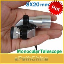 [Sale] Promotion! Mini Pocket 8X20 Silver Metal Monocular Telescope Eyepiece with Gleam Night Vision Scope, Free Shipping