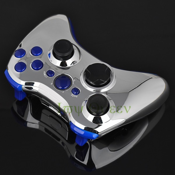 FOR xbox 360 controller chrome silver shell04
